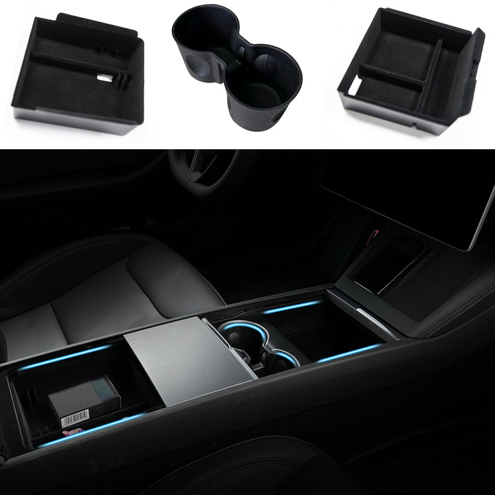 TOPABYTE Mittelkonsole Organizer für Tesla Model 3 Highland 2024 Armlehnenablage Zubehör Armlehne Au