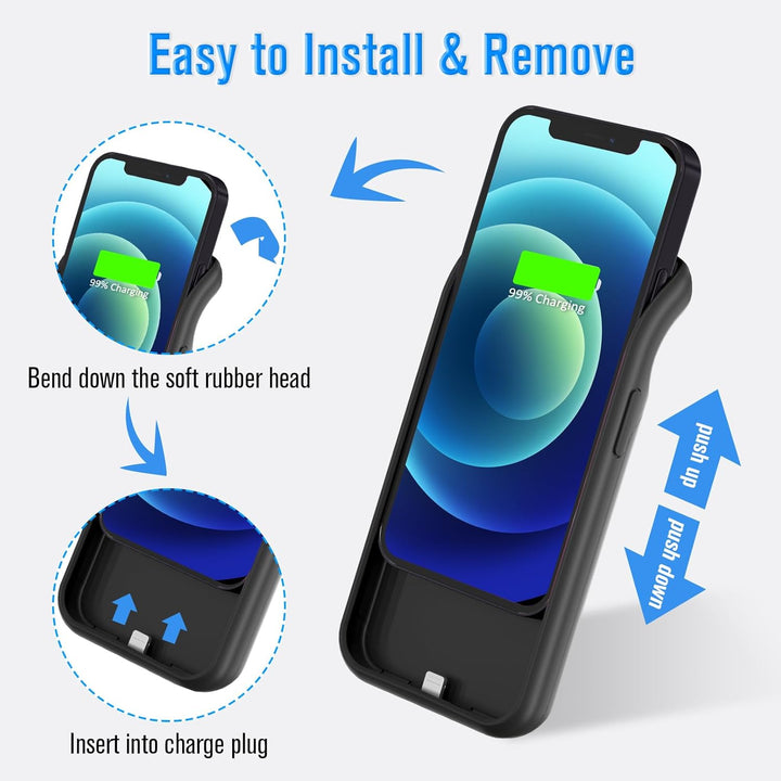 HUOBAO Akkuhülle für iPhone 12/12Pro, [5000mAh] Zusatzakku Ladehülle Akku hülle Handyhülle, Akku Bat