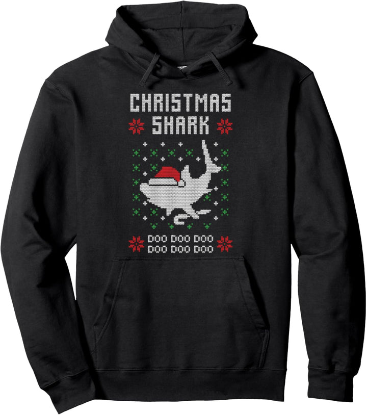 Christmas Shark Ugly Christmas Pullover Hoodie