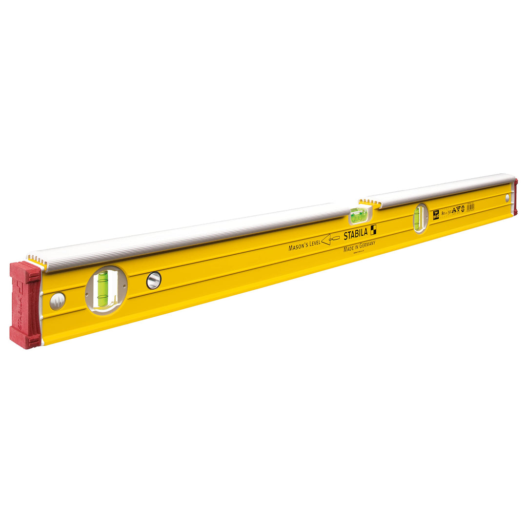 STABILA Maurer-Wasserwaage Type 96-2 K, 81 cm, integrierter Klopfschutz, extrasteifes Alu-Profil, 1