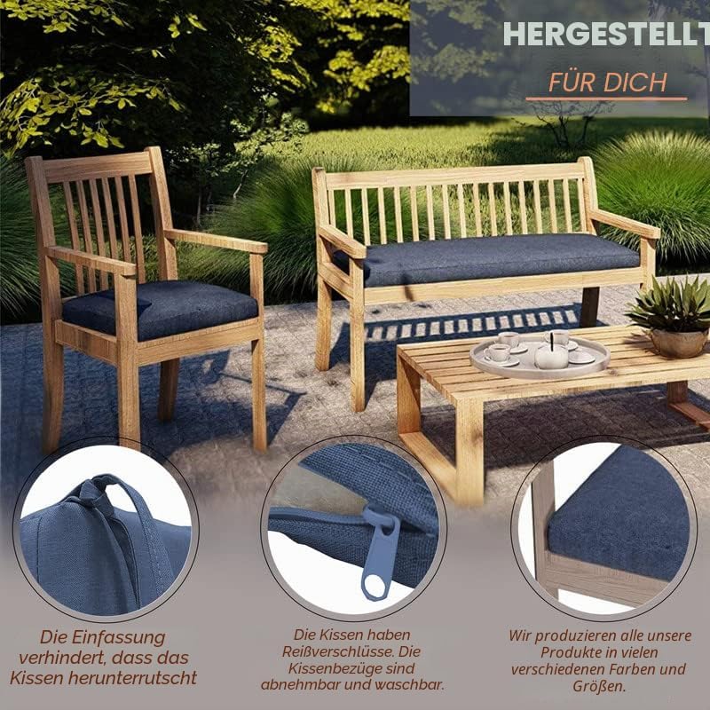 chilly pilley Stuhlkissen Gartenkissen Gartenstühle Stuhlauflage Stuhlpolster Sitzkissen Abnembar Be