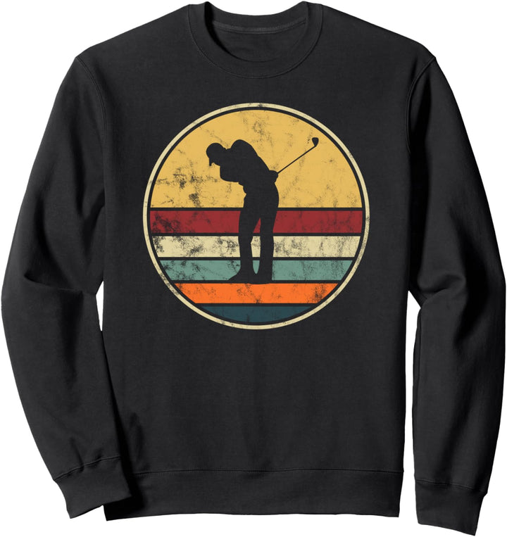 Golfer Golf Vintage Retro Distressed Golfen Outfit Look Sweatshirt