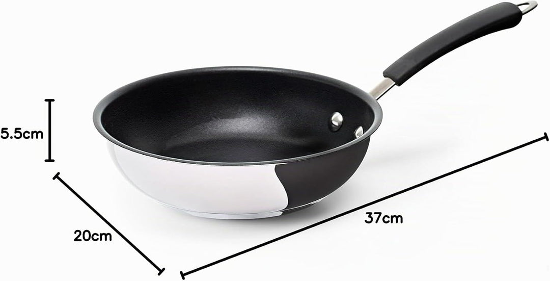 Coolinato Pfanne 20 cm beschichtet Edelstahl Bratpfanne für Gas Ceran Elektro Induktion &amp; Backofen 2