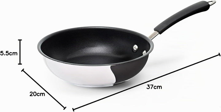 Coolinato Pfanne 20 cm beschichtet Edelstahl Bratpfanne für Gas Ceran Elektro Induktion &amp; Backofen 2