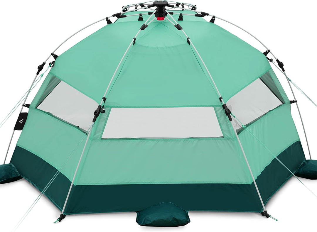 qeedo Quick Bay Strandmuschel für 2 Personen mit UV-Schutz 80+ und 360° Panorama View - leichtes Str