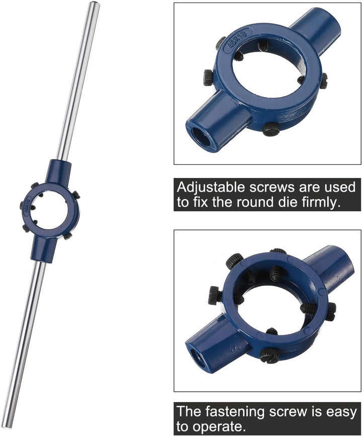 QUARKZMAN Schneideisenhalter Gewindeschneider Rundschneideisen 45mm (1,77") Einstellbarer Gewindesch