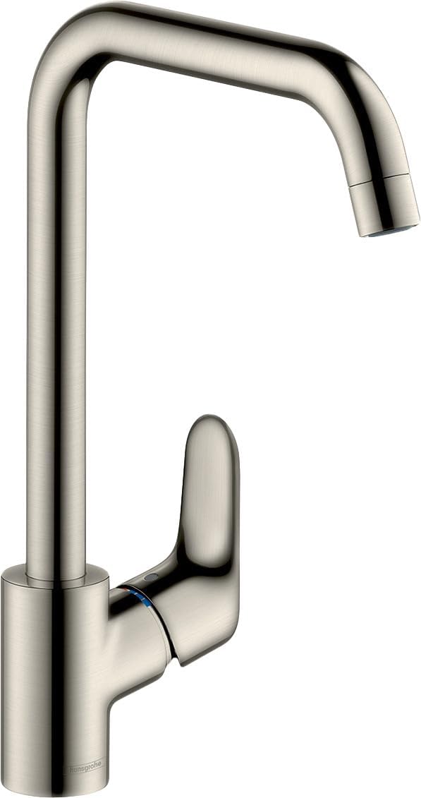 hansgrohe Focus Küchenarmatur (Wasserhahn Küche ohne Schlauchbox, 110°, 150°, 360° schwenkbar, hoher