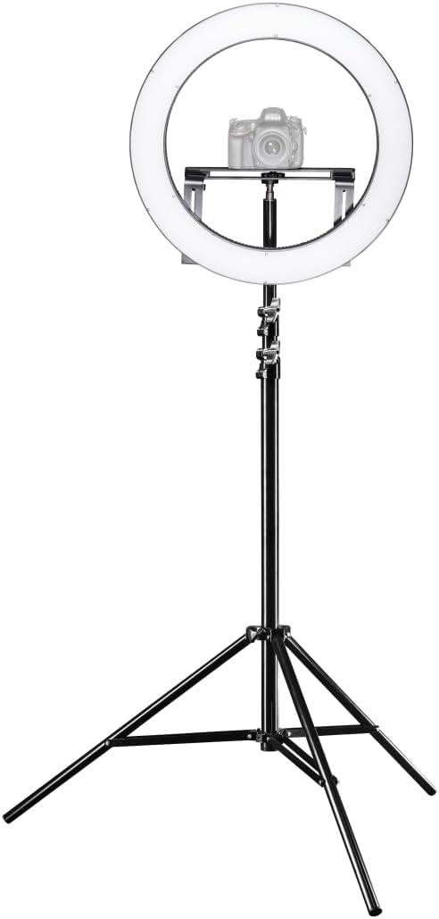 Walimex pro dimmbares LED Ringlicht 32W und Stativ I Ringleuchte mit einzeln schaltbaren Sektoren I