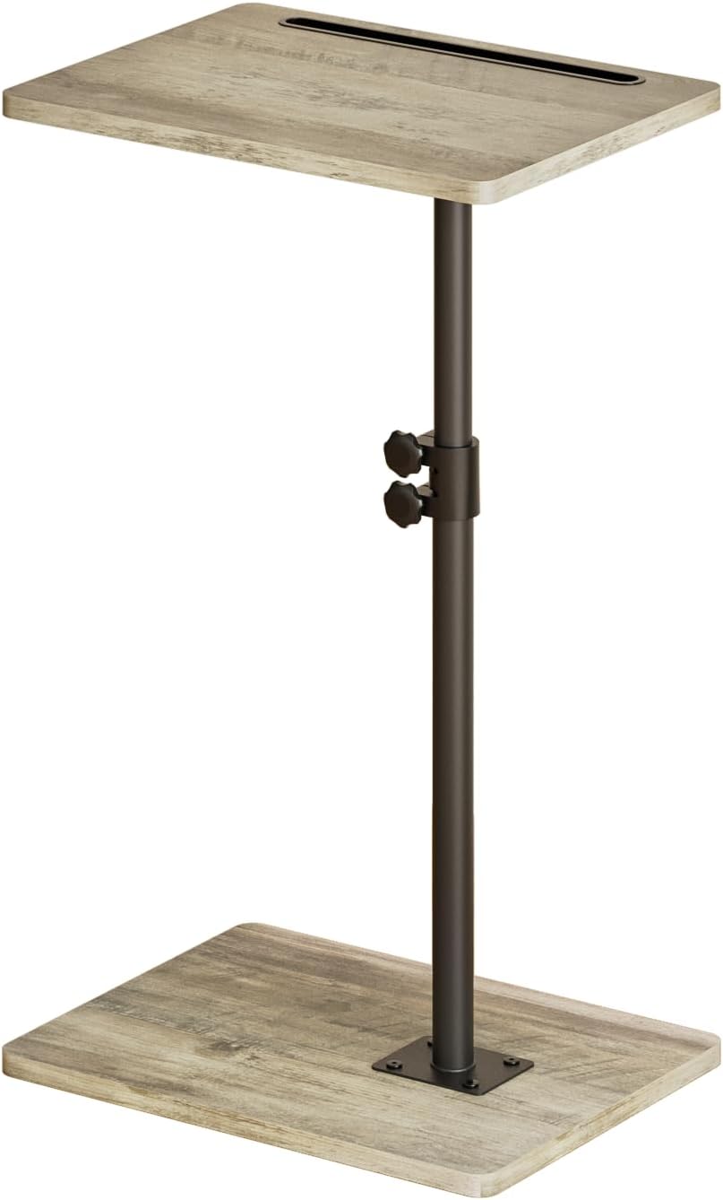 HEYZOEY Beistelltisch, C-Form Höhenverstellbar Sofatisch, 360°Rotierend Couchtisch Klein,40x30x(45-8