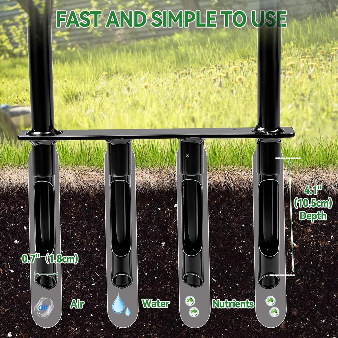 CDIYTOOL Rasenbelüfter, Gartenarbeit Rasen Aerato für Rasenpflege und verdichteten Boden, 4 Zinken H