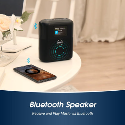 Wiederaufladbares DAB+/FM Radio mit Bluetooth Lautsprecher -August MB330- tragbarer Radiowecker mit