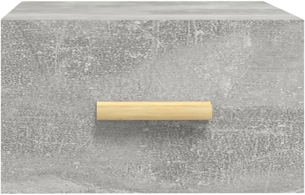 WIFESE Wand-Nachttisch Betongrau 35x35x20 cm Nachtschrank Nachtkästchen Bedside Table Nightstand Nac