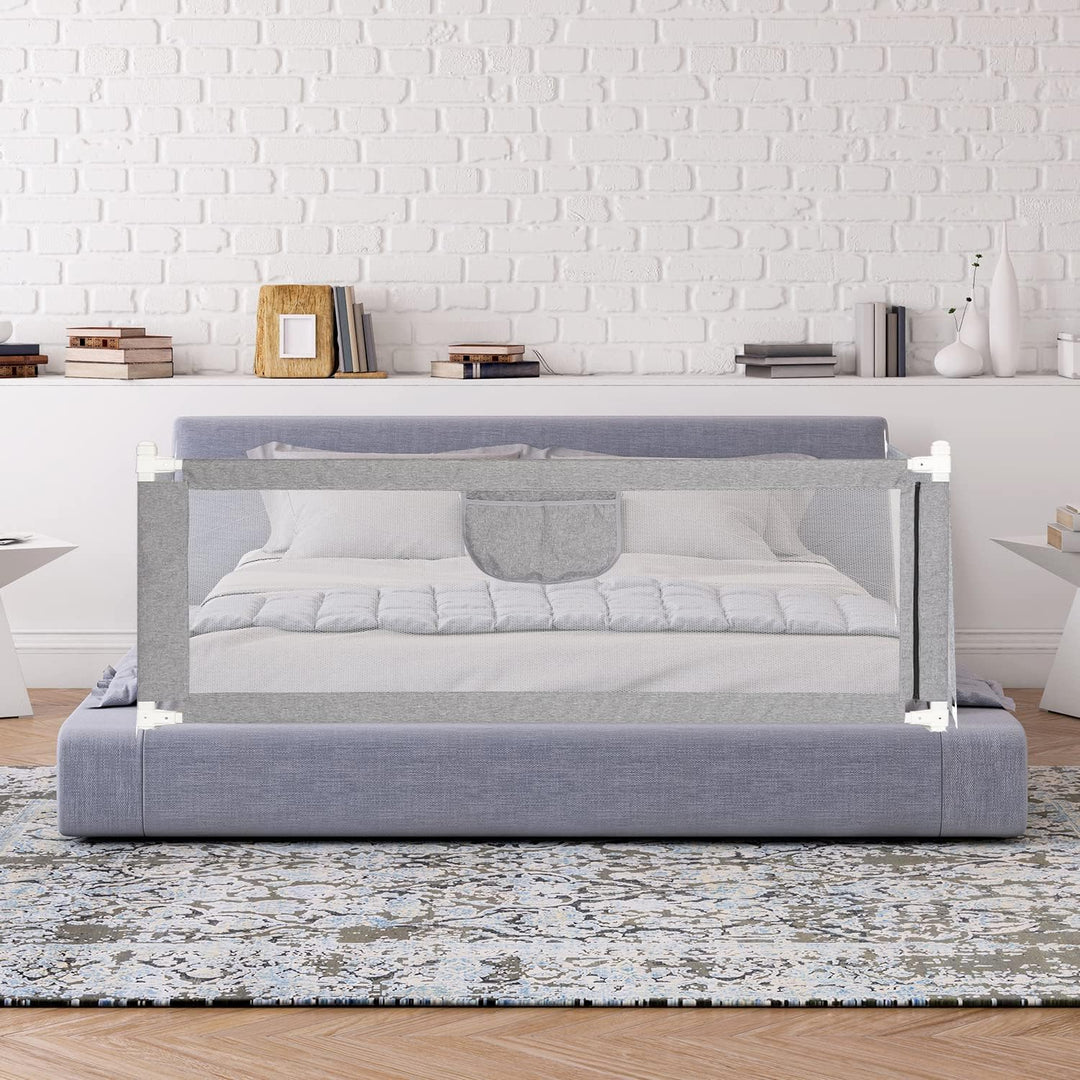 Ikodm Bettgitter, 200cm Bettschutzgitter für Kinder, Babybettgitter Kinderbettgitter, Bed Rail Siche