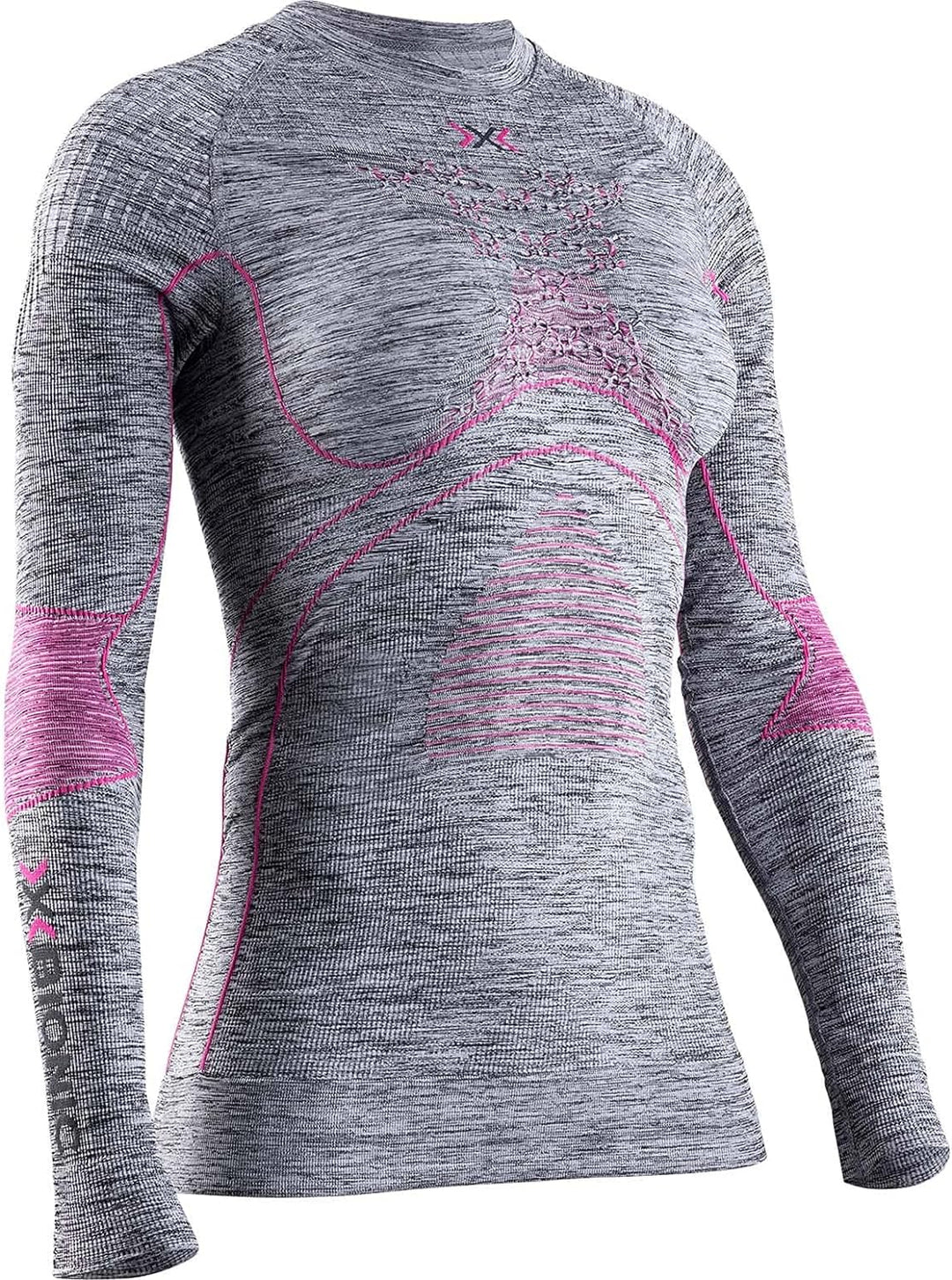 X-Bionic Damen Energy Accumulator 4.0 Langarmshirt M G144 Grey Melange/Pink, M G144 Grey Melange/Pin
