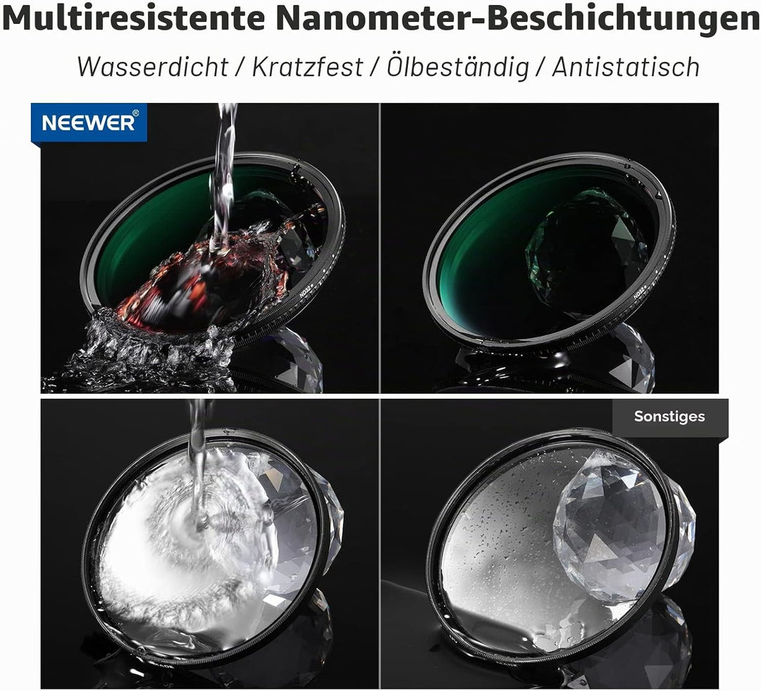 NEEWER 62mm Magnetischer variabler ND Filter ND2-ND32 (1-5 Stopps)mit magnetischem Adapterring,HD ei