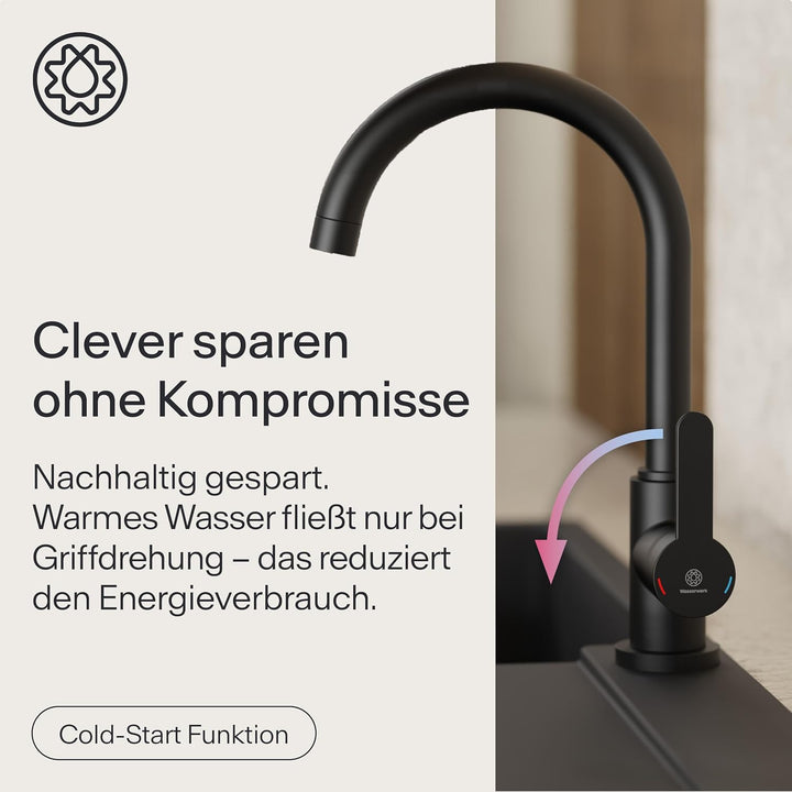 Wasserwerk Küchenarmatur WK5 | Wasserhahn Küche | Armatur Spültisch | Mischbatterie für die Küche |