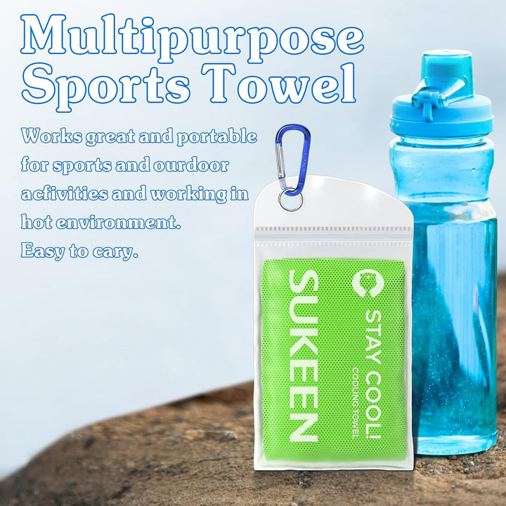Sukeen Kühlendes Handtuch, 4er Set Kühlhandtuch Cool Towel, Gym Handtuch, Eishandtuch Kühltuch Hals,
