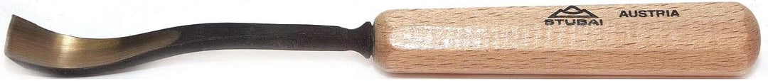 STUBAI Stemmeisen Stechbeitel Serie 52 - Form 28 | Gekröpftes Hohleisen 14 mm, mit Holzgriff, für Fi