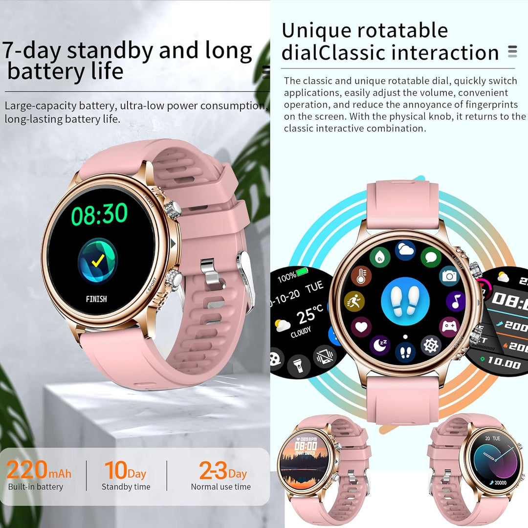 ZPIMY Smartwatch Damen Herren, Smart Watch mit Telefonfunktion 1.32" Zoll Touchscreen Fitness Tracke