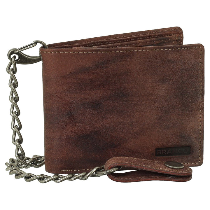 Ledershop24 Luxus Leder Bikerbörse mit Kette Geldbörse Portemonnaie Geldbeutel 12,5 cm vers. Farben
