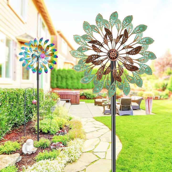 Metall Windrad Garten Dekoration in Retro-Farben - Windspiele für Garten, Rasen und Terrasse, Windsk