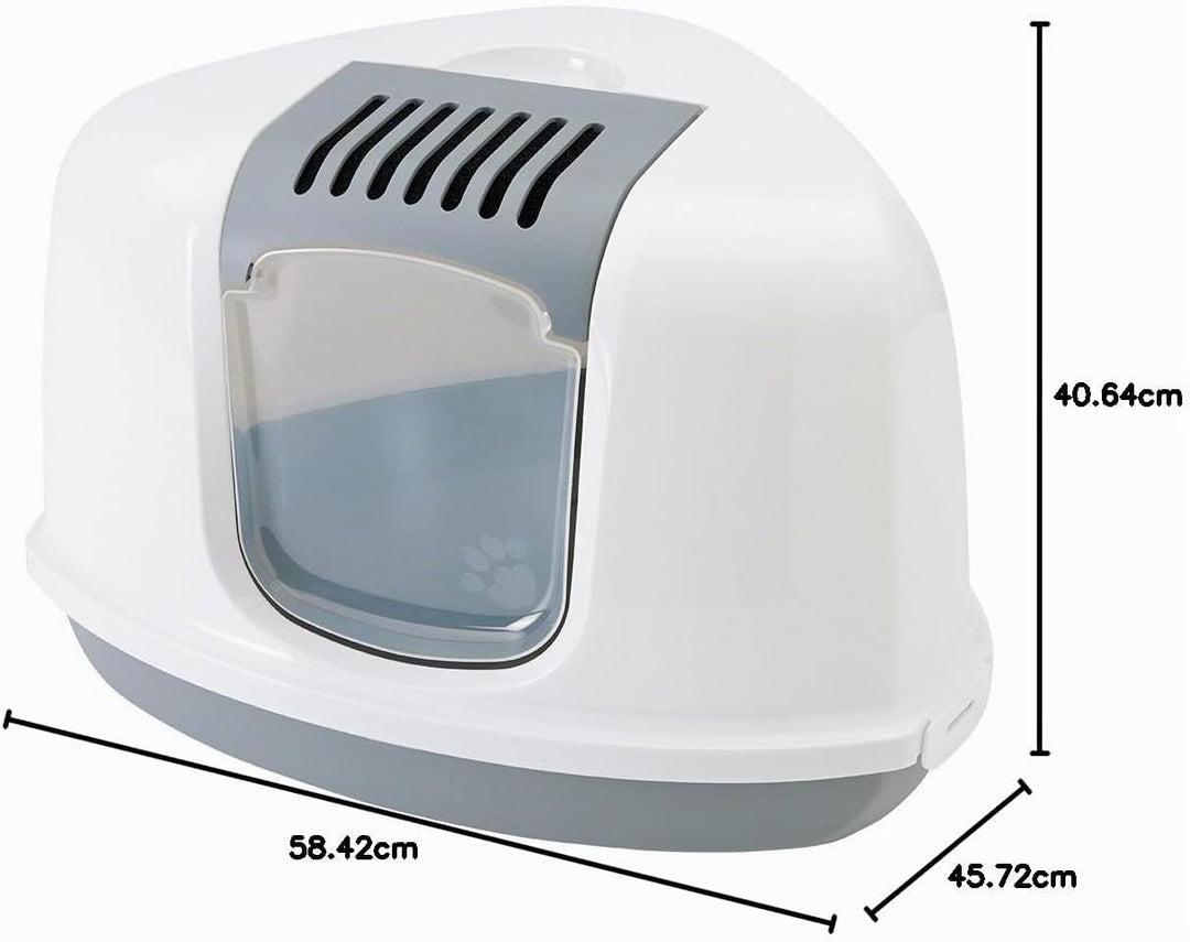 Katzentoilette "NESTOR CORNER" grau / weiss 58,5 x 45,5 x 40 cm Grau 1 Stück (1er Pack), Grau 1 Stüc