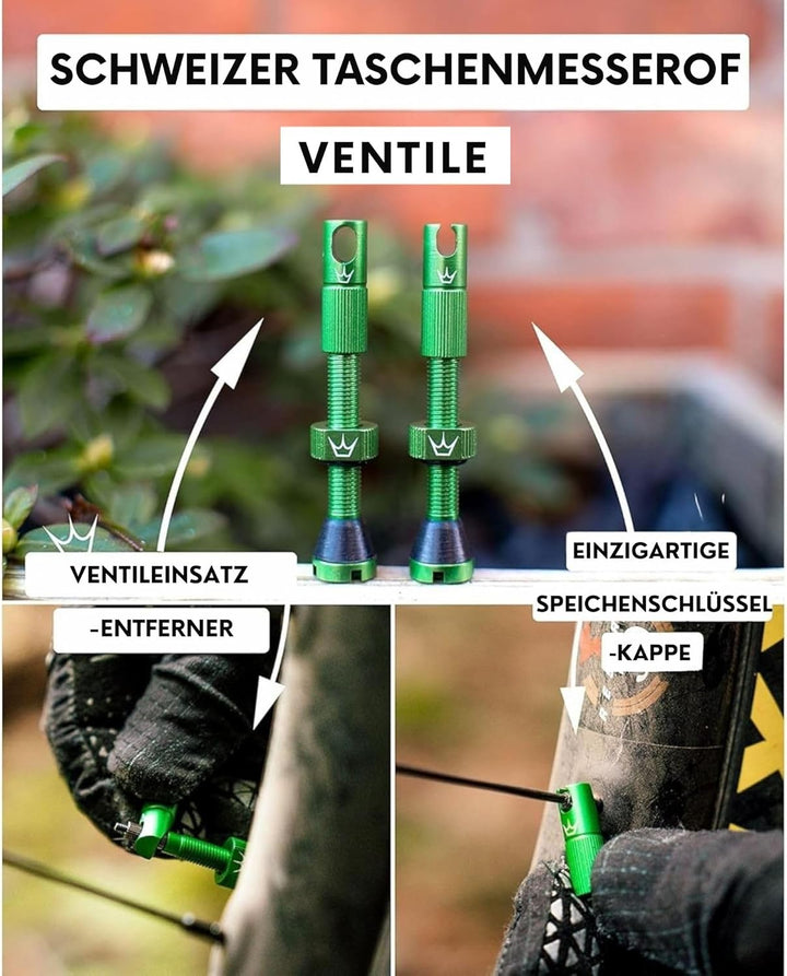 Peaty's XChris King (MK2) schlauchlose Ventile - Fahrradreifenventile 42mm rot, 42mm rot