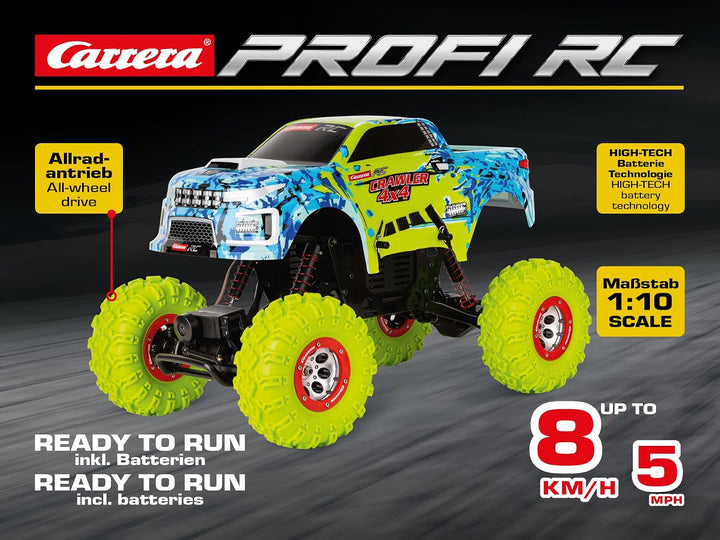 Carrera RC Profi Crawler I Ferngesteuerter Crawler mit Allradantrieb &amp; Metalgetriebe I Proportionale