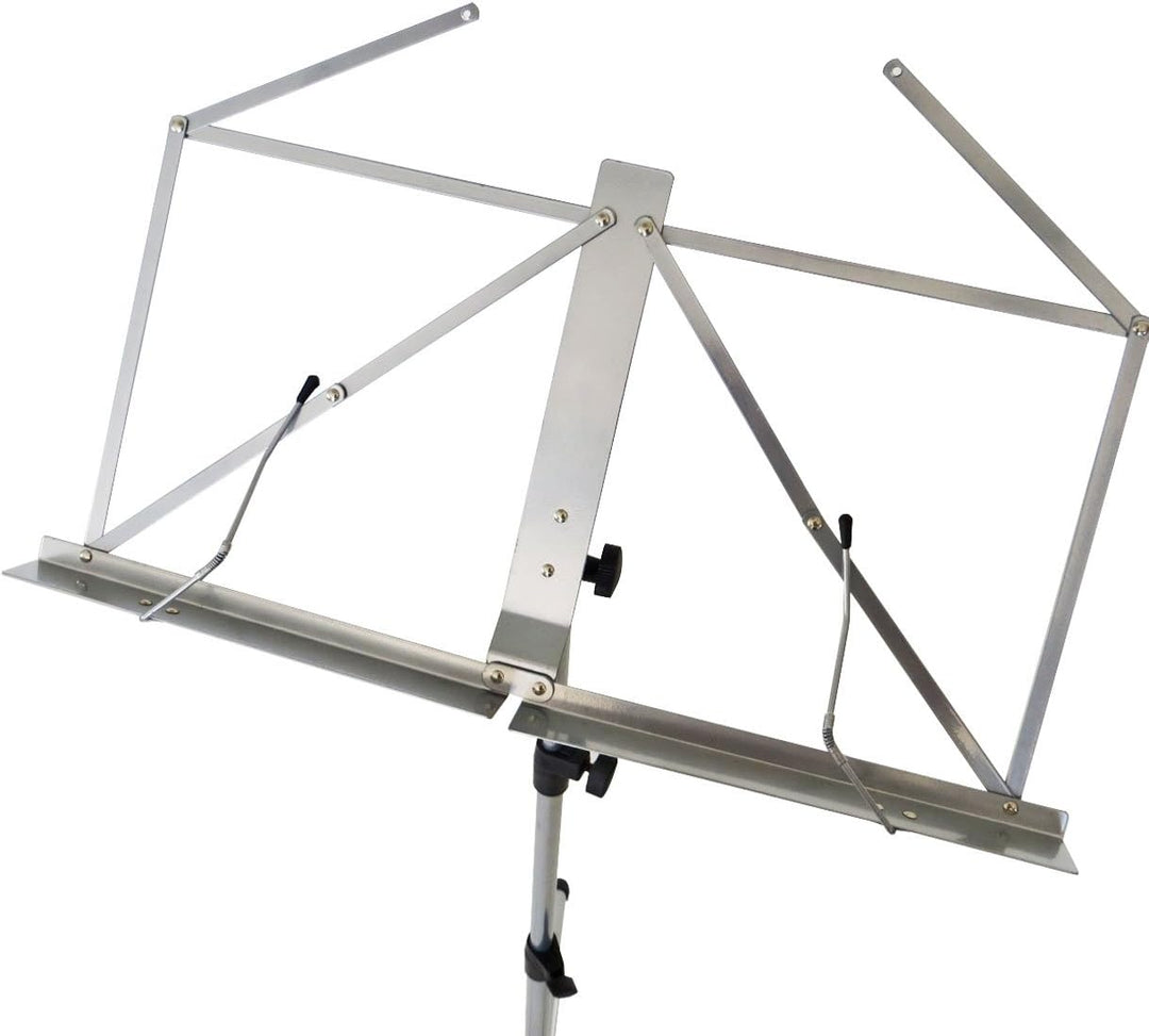 keepdrum Notenpult Notenständer Silber mit Tragetasche Bag Silver Metallic, Silber