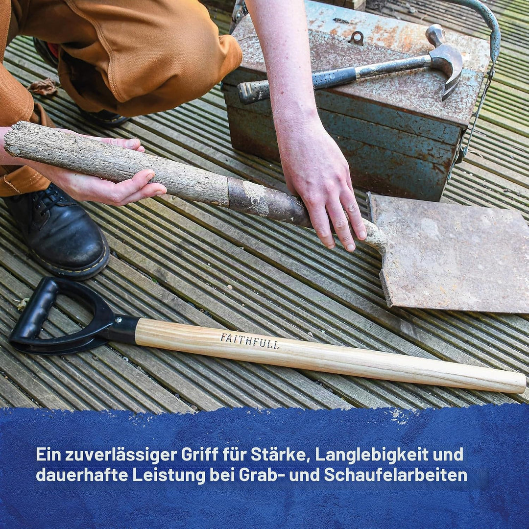 Faithfull Schaufelstiel aus Eschenholz mit Kunststoff-Griff, konusförmig, 71 cm