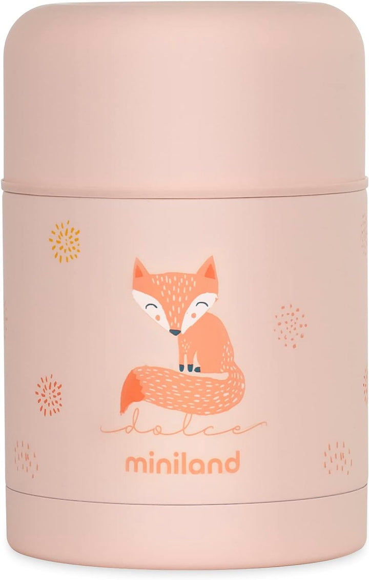 Miniland Food Thermy Candy, 600 ml Isolierbehälter, doppelte Stahl-Isolierschicht hält die Temperatu