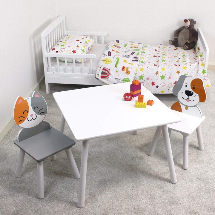 Liberty House Toys Tisch und Stühle für Katzen und Hunde, Technisches Holz, grau und weiss, H440 x W