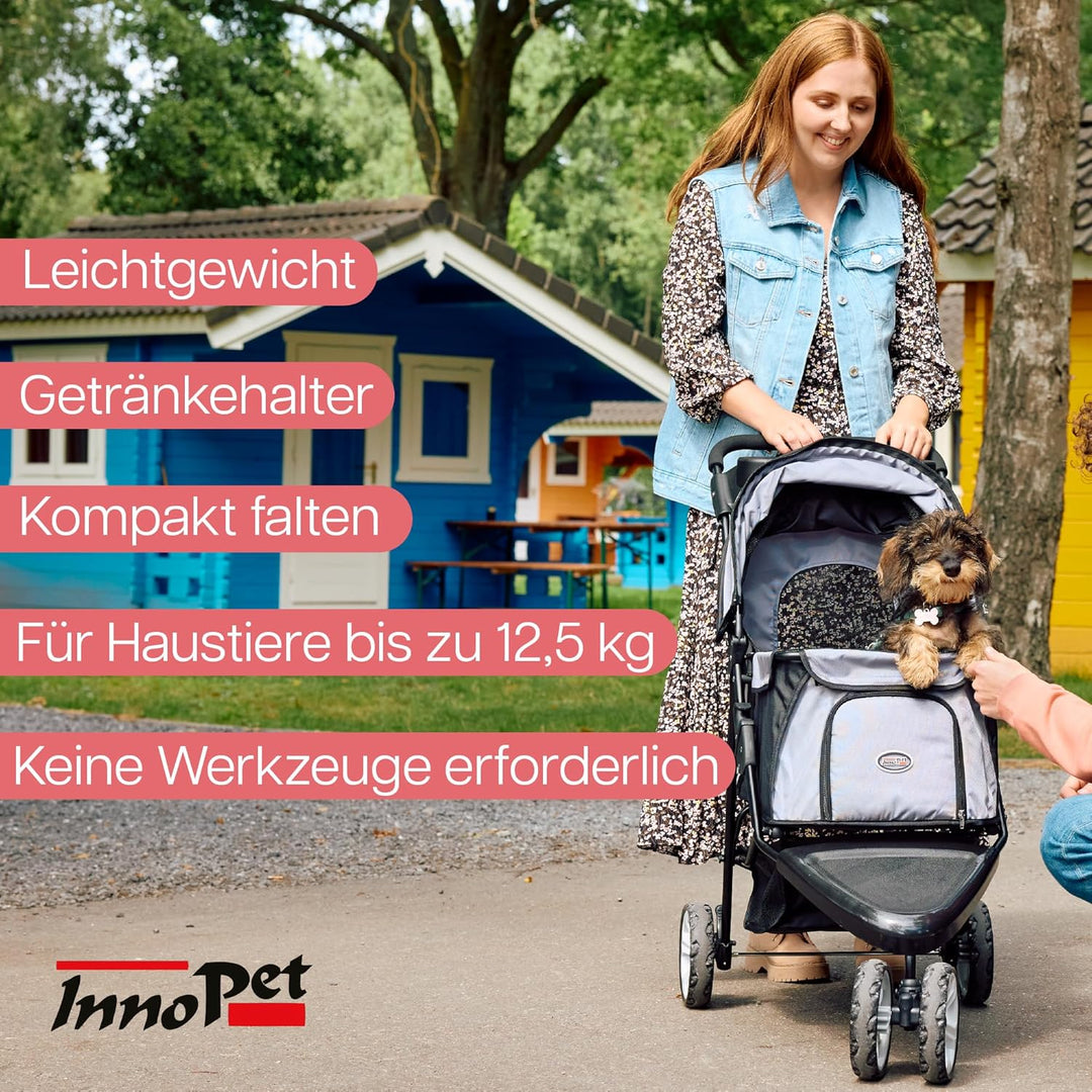 Haustier-Buggy All Terrain ips-01 Hunde-Tragetasche, Trolley, Trailer, InnoPet, Buggy. Zusammenklapp
