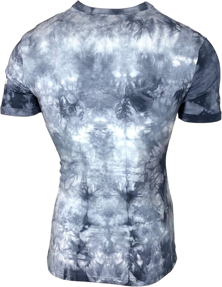 Herren Vintage Verwaschen Kurzarm T-Shirt Slim Fit Design Fashion Top Print Batik Shirt 2285 4XL Gra