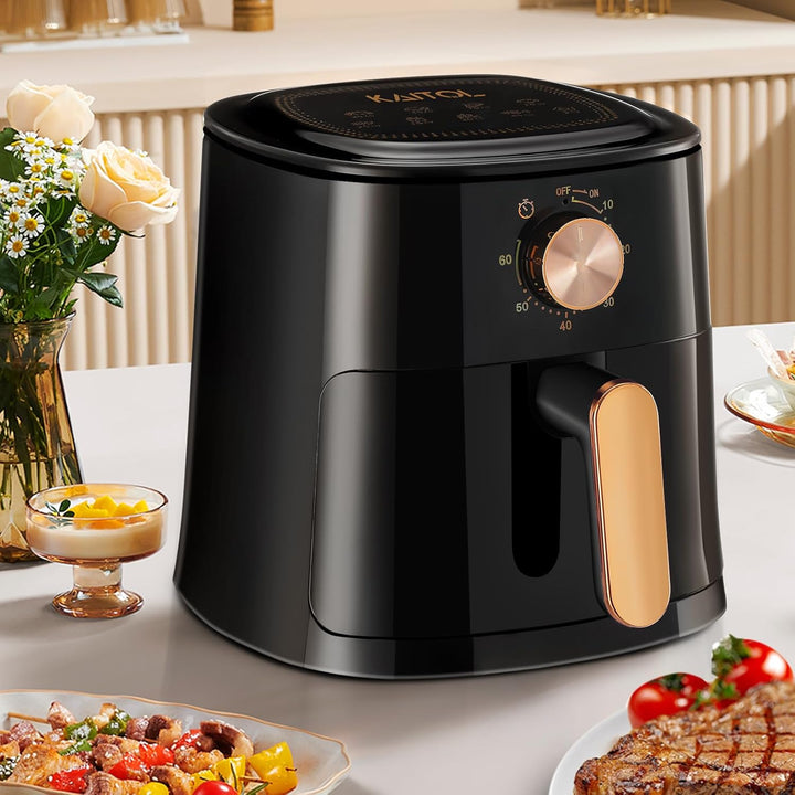 4L Heissluftfritteuse, mit Manueller Drehtaste, Spülmaschinenfest, Gesundes Kochen Ohne Öl und mit W