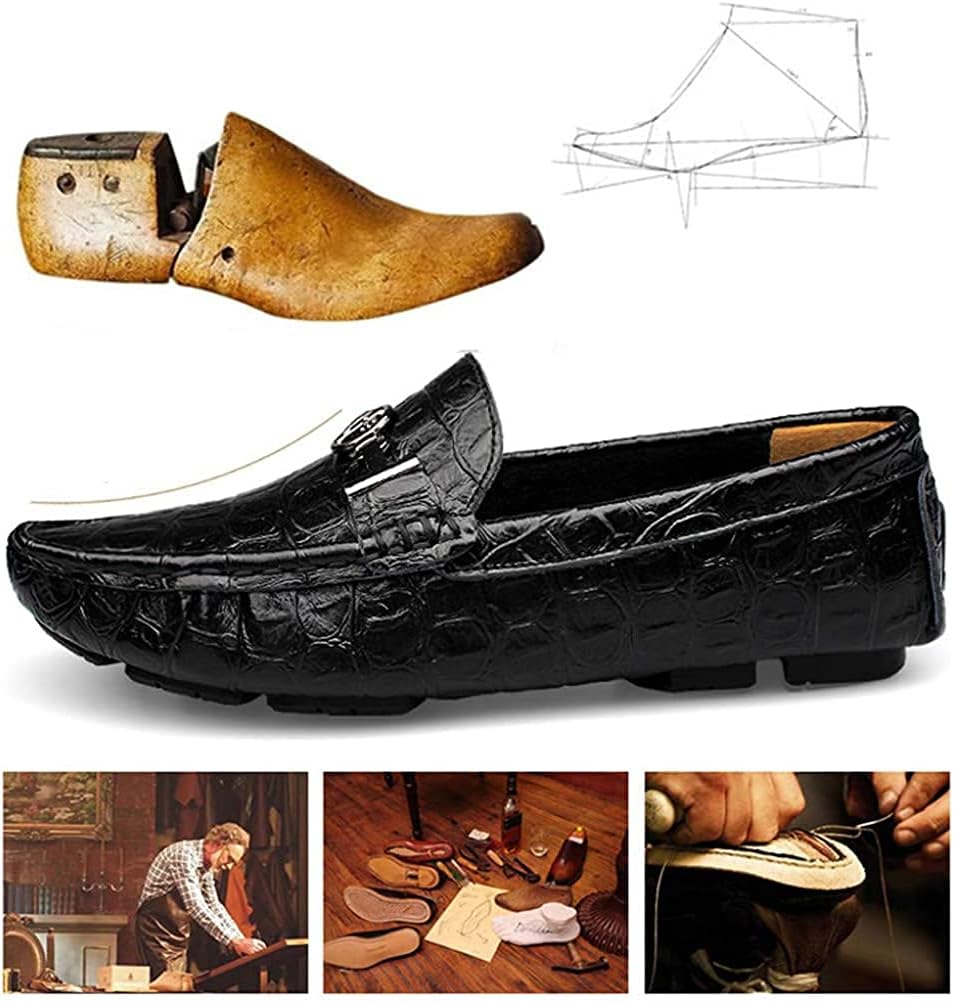 Asifn Herren Leder Casual Slip auf Driving Loafers Wohnung Walking Mokassin Business Kleid Boot Schu