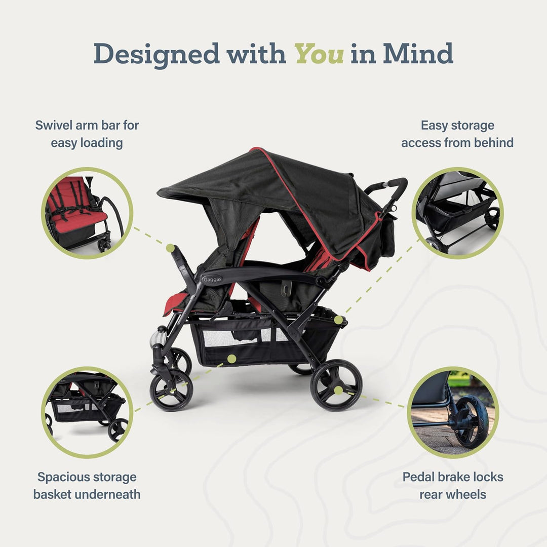 Gaggle By Foundations Odyssey 4-Sitzer-Vierlingskinderwagen, 4-Sitzer-Kinderwagen für die Kindertage