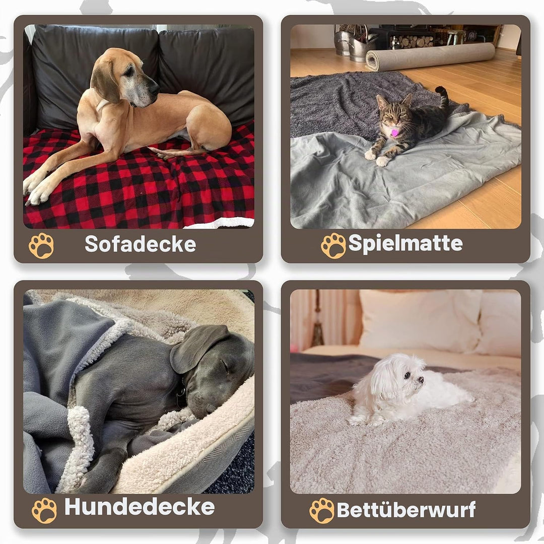 Hundedecke Wasserdicht, Waschbar Hundebett Plüsch und rutschfeste Mit Soft Sherpa Hundematte Haustie
