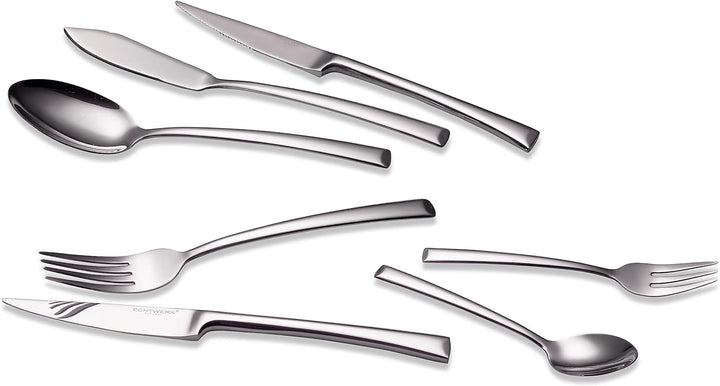 ECHTWERK Tafelbesteck Avelino, Silber Edition, 42-teilig, Essbesteck für bis zu 6 Personen, Edelstah