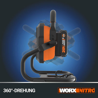 WORX NITRO WX531.9 Akku Kreissäge 20V – Leistungsstarke Bürstenlose Kreissäge & WX026.9 NITRO LED Ak