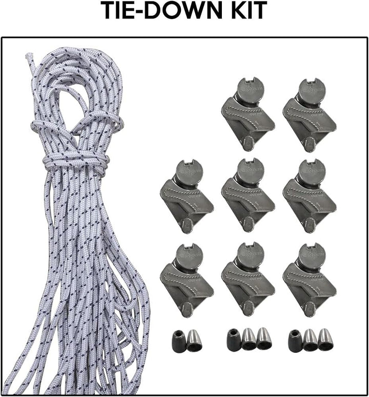 Oceansouth Persenning Abdeckplane für Offene Boote Schwarz Länge 3.5m - 3.7m, Schwarz Länge 3.5m - 3