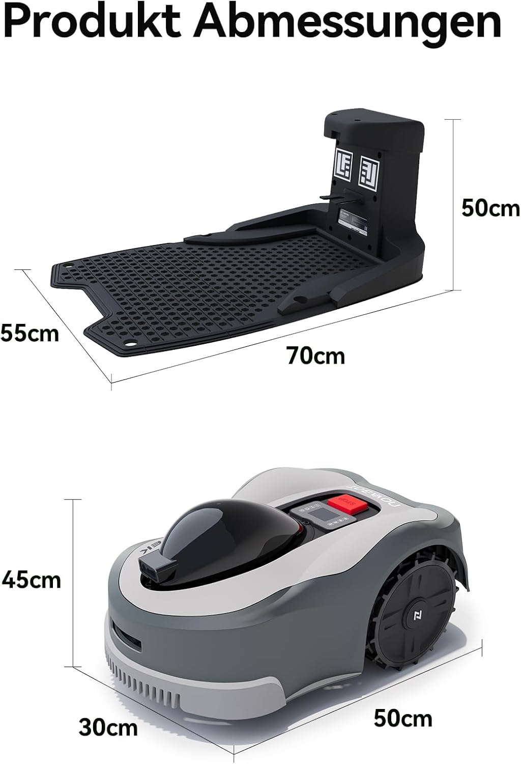 SUNTEK Mähroboter ohne begrenzungskabel AI Vision-Kamera, Rasenmäher Roboter, Max 3000 m², Genaue Hi