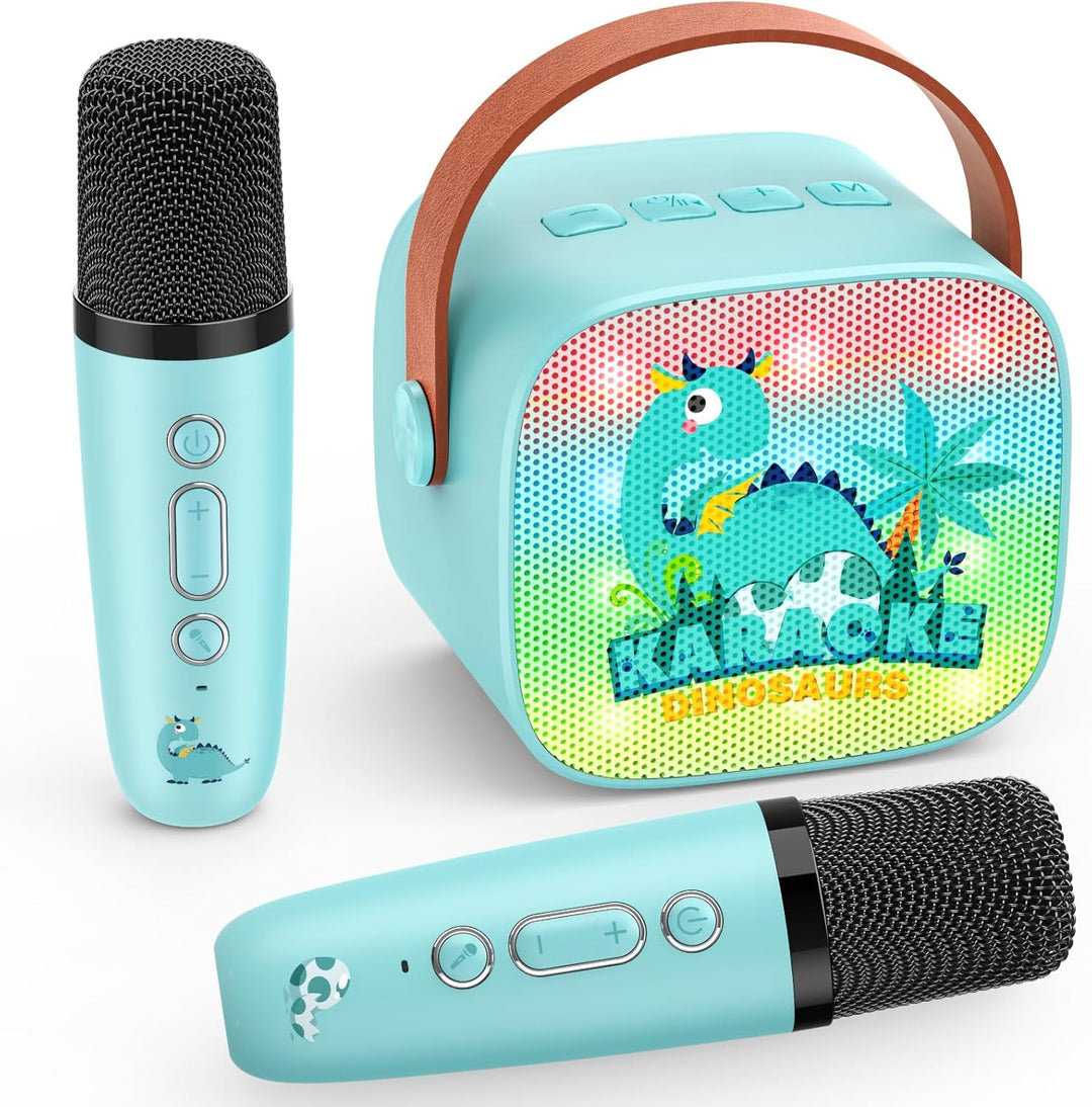 Geschenk Junge 3-12 Jahre, Karaoke Maschine mit 2 Bluetooth Kindermikrofon Spielzeug ab 3-12 Jahre J