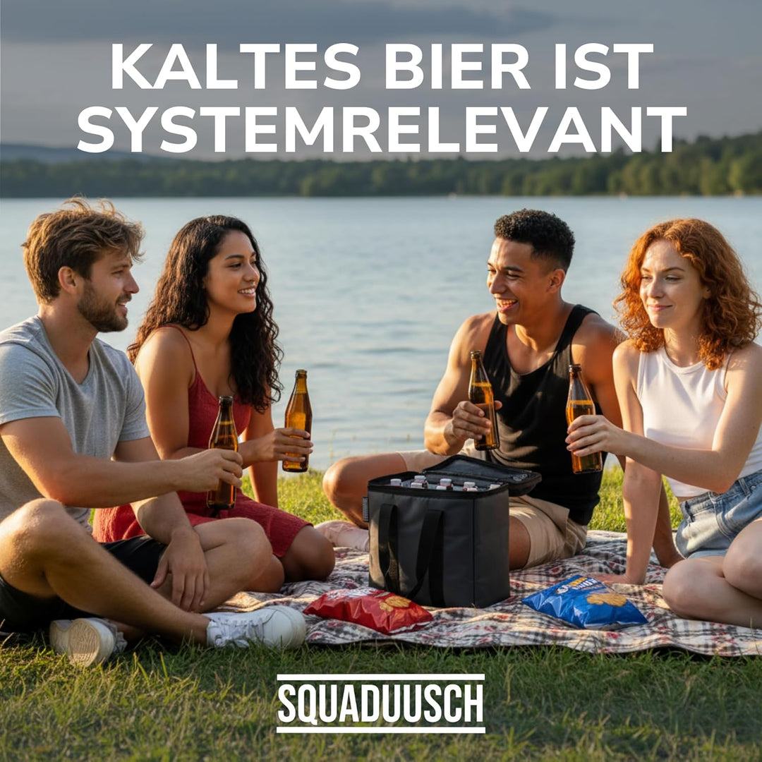 Bier Kühltasche - mit Trenneinsatz für Bierflaschen - Männerhandtasche
