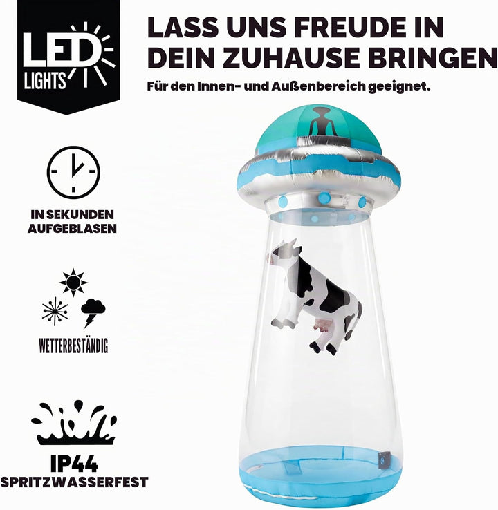 Joiedomi 2,7 m Aufblasbare Outdoor-Dekoration für Halloween, UFO-Dekor Mit LEDs für Hofdekoration Au