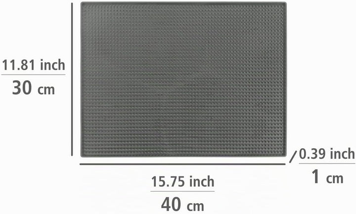 WENKO Geschirr-Abtropfmatte Maxi, extra grosse Gummimatte 40 x 30 cm, mit Noppenstruktur zum Abtropf