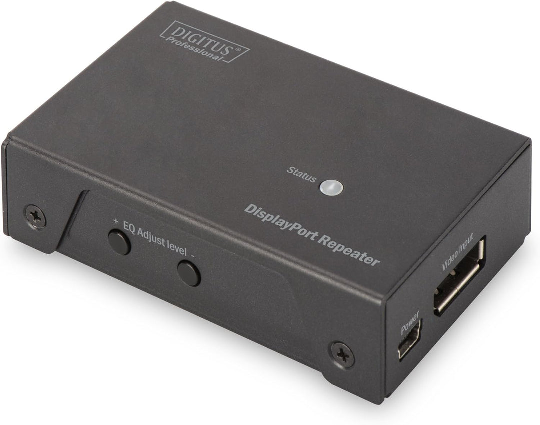 DIGITUS 4K DisplayPort Repeater, UltraHD bis zu 13 m, FullHD bis zu 20 m, Auflösung 3840 x 2160 bei