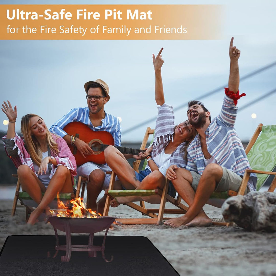 ROCKY&CHAO Feuerfeste Unterlage 152 * 107cm Feuerschutzmatte 3 Schicht Feuerresistent Grillmatte, Gl