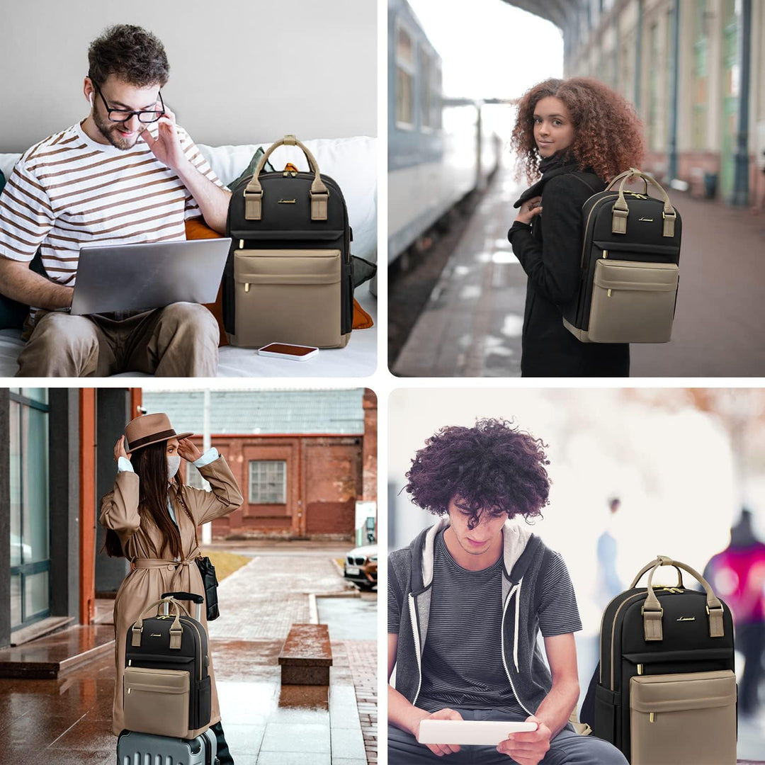 LOVEVOOK Rucksack Damen, 15,6 Zoll Laptop Rucksack Schulrucksack Mädchen Teenager mit Laptopfach, Wa