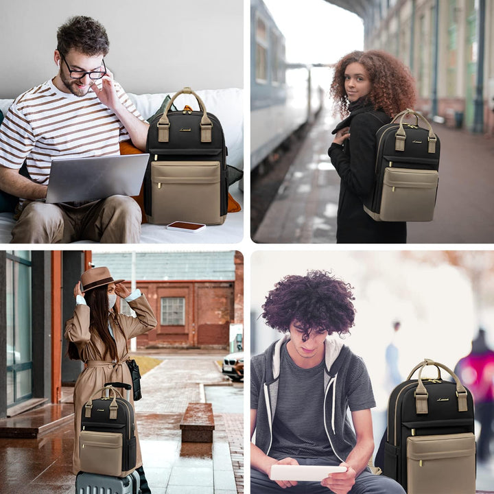 LOVEVOOK Rucksack Damen, 15,6 Zoll Laptop Rucksack Schulrucksack Mädchen Teenager mit Laptopfach, Wa